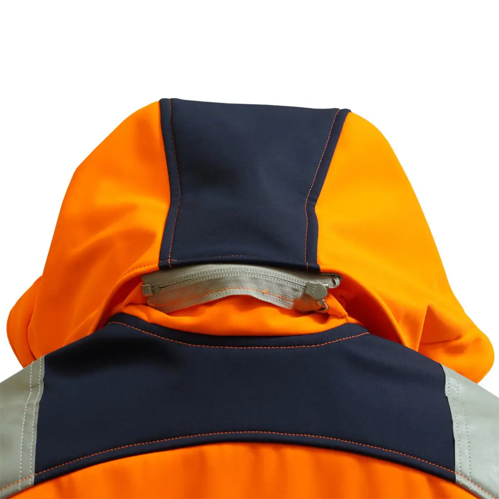 Kapuze mit Details Extreme Line Softshelljacke Warnschutzjacke